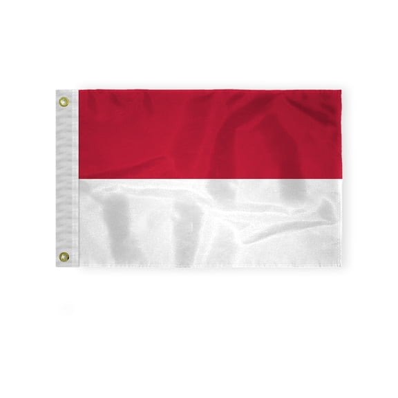 AGAS National Flag of Indonesia 12x18 inch Mini Indonesia Flag 200D Nylon Fabric Double Stitched Canvas Header Brass Grommets Fade Resistant & Vivid Color Indonesia Boat Flag