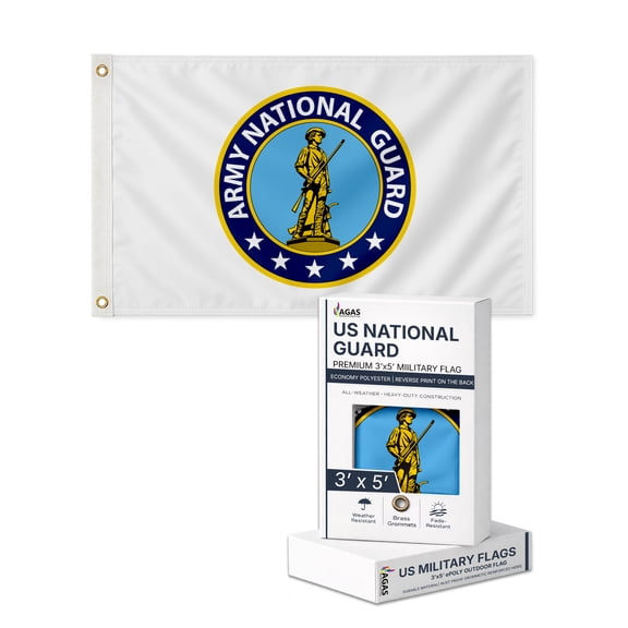 AGAS National Guard Flag 3x5 ft - Printed Durable Polyester US National Guard Flag