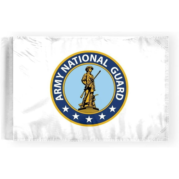 AGAS National Guard Motorcycle Flag - 6x9 inch - Double Sided Printed Wrap Knitted Polyester - Double Stitched Edges - US Military Bike Flag Only,No Pole.