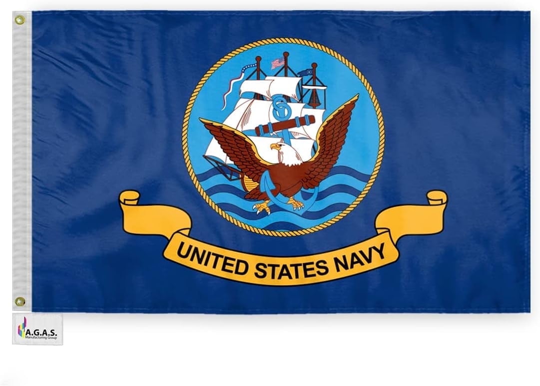 AGAS Navy Flag 2x3 Ft - Printed Durable Polyester US Navy Garden Flag