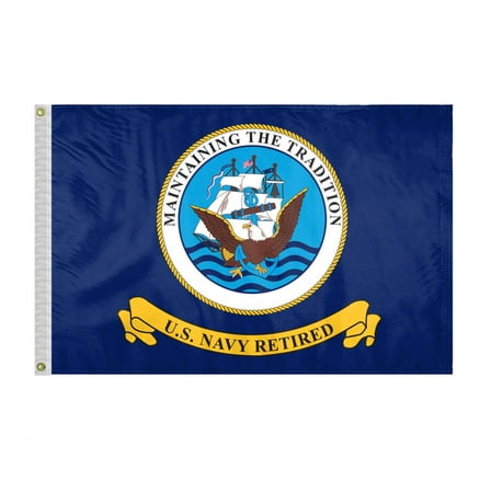 AGAS Navy Retired 6x9in knitted Polyester Flag