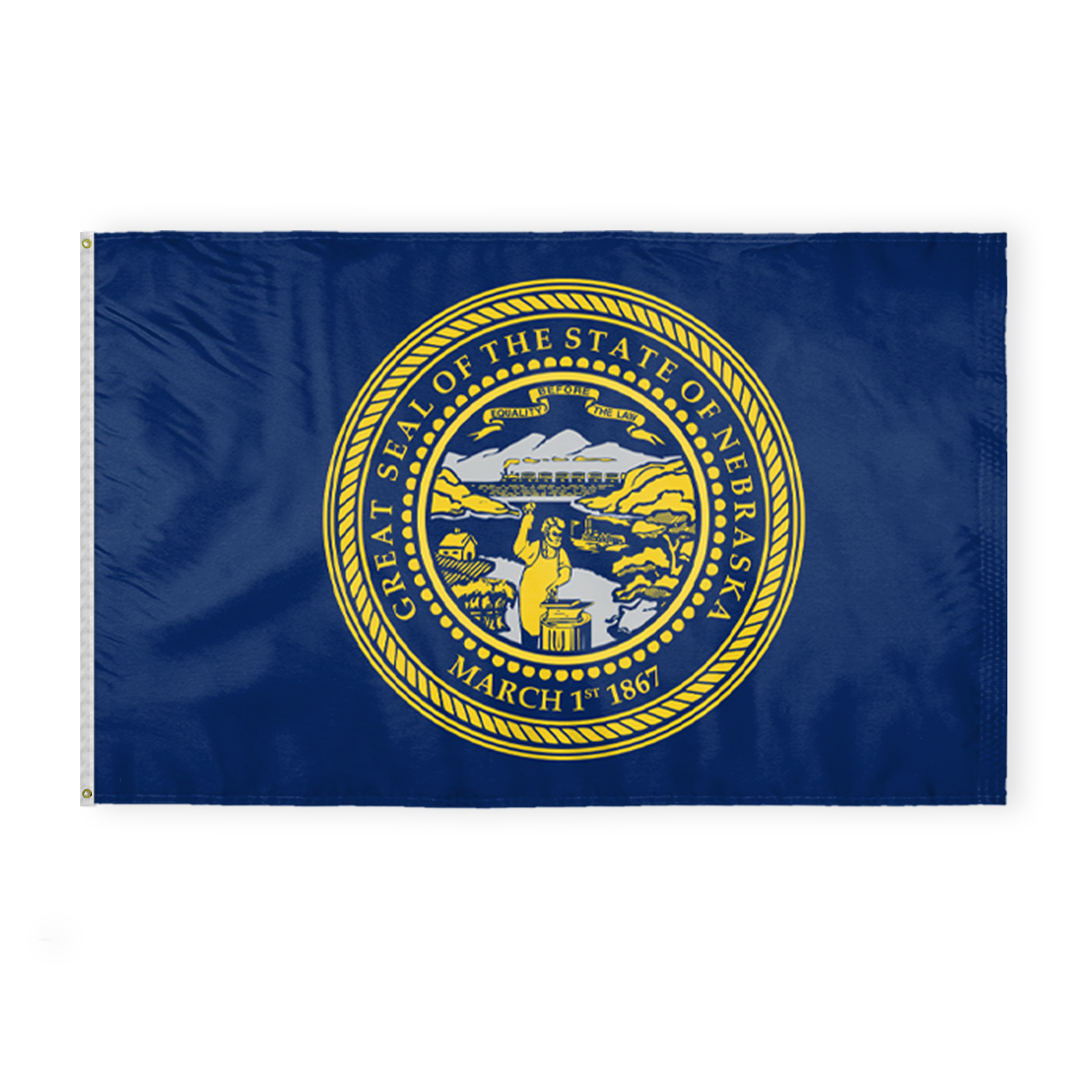 AGAS Nebraska State Flag 5x8 Ft - Double Sided Reverse Print On Back ...