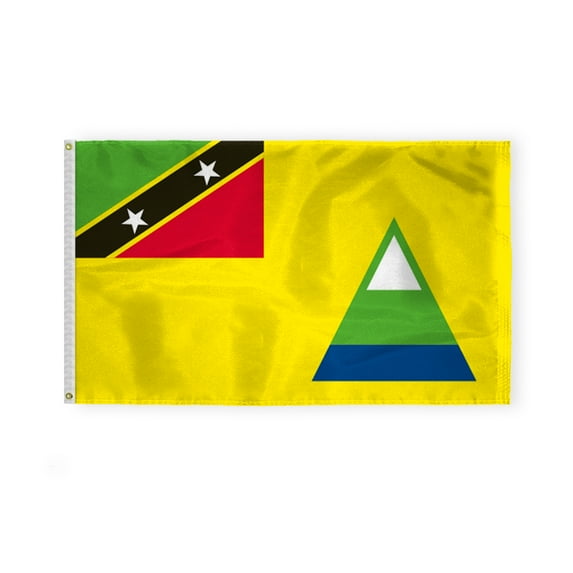 AGAS Nevis National Flag 3x5 ft 200D Nylon Fabric Double Stitched Canvas Header Brass Grommets Fade Resistant & Vivid Colors Can be Hung on Flagpole Outside or Indoors on a Wall