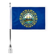 AGAS New Hampshire State Motorcycle Flag 6x9 inch - Double-Layered Printed 3-Ply Durable Knitted Polyester - 0.75 inch Sleeve - Fits on 3/8" Mount Pole (Not Included)