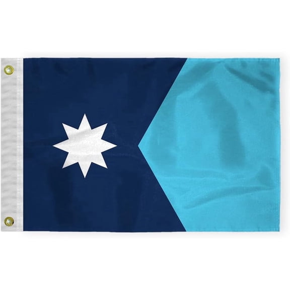 AGAS New Minnesota State Flag 2x3 ft Outdoor Nylon Flag – 200D Single Ply Reverse Print with Brass Grommets Fade Proof Sharp Colors for Indoor Outdoor Display