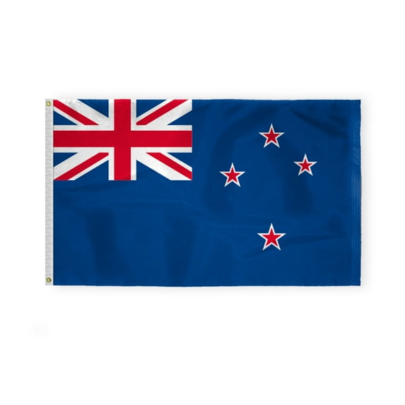 AGAS New Zealand Flag 3x5 ft 200D Nylon Fabric Double Stitched Canvas Header Brass Grommets Fade Resistant & Vivid Colors Can be Hung on Flagpole Outside or Indoors on a Wall