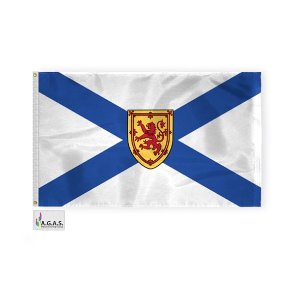 AGAS Nova Scotia Canada Flag 3 x 5 ft Double Stitched Hem 100% Polyester Plated Grommets Indoor Canadian Province of Nova Scotia Flag