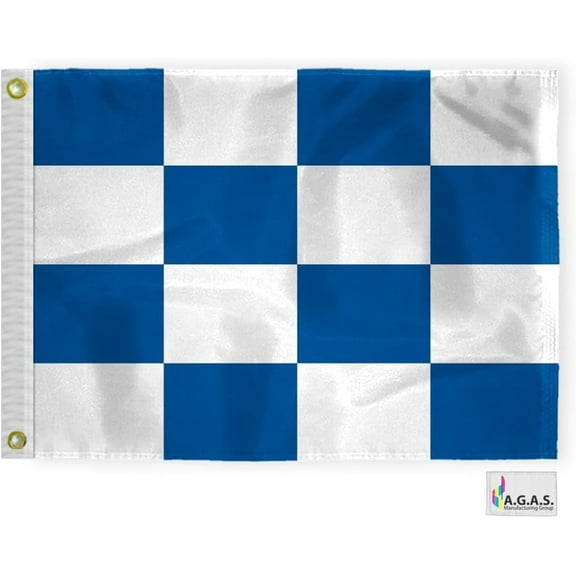 AGAS November Code N Marine Signal Flag - Printed 200D Nylon - Canvas Header - Brass Grommets - Colorfast & Stitched Edges - Nautical Boat Flag - Naval Code Signal Flag.