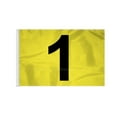thumbnail image 1 of AGAS Numbered Golf Flags - 14" x 20" Golf Course No 1 - Yellow Putting Green Flags with Black Numbers - Outdoor Nylon 18 Hole Flag Yellow & Black Putting Green Golf Flag Tube #1, 1 of 1