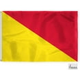 thumbnail image 1 of AGAS Oscar Code O Marine Signal Flag - Printed 200D Nylon - Canvas Header - Brass Grommets - Colorfast & Stitched Edges - Nautical Boat Flag - Naval Code Signal Flag., 1 of 1