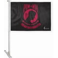 thumbnail image 1 of AGAS POW MIA Premium Car Flag: 10.5x15 inch, 19" Unbreakable Pole, Double Sided Print on Polyester, Tear and Water Resistant, "You are not Forgotten" with Window Clip, 1 of 1