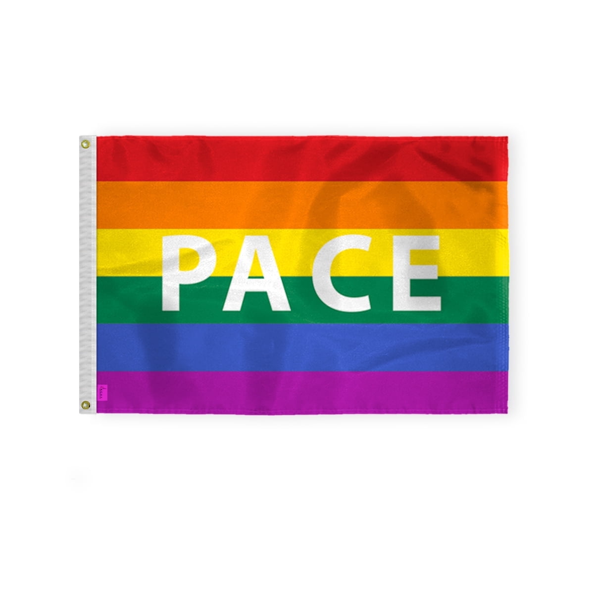 AGAS Pace Rainbow Flag 2x3 Ft - Printed 200D Nylon - Brass Grommets ...