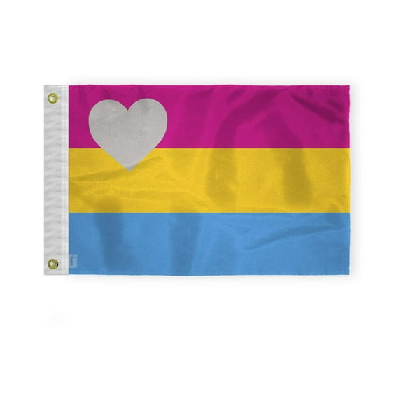 AGAS Panromantic Pride Boat Nautical Flag 12x18 Inch - Printed 200D Nylon - Brass Grommets Fade Proof Vivid Colors - Small Panromantic Pride flag for Bike Car