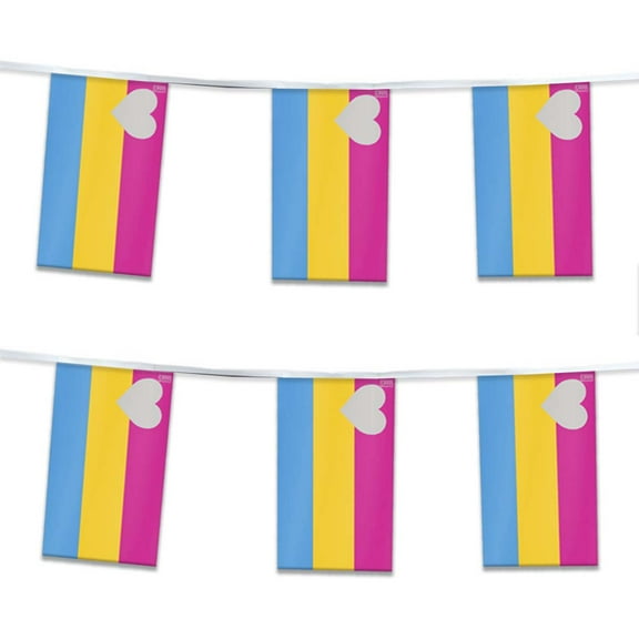 AGAS Panromantic Pride Streamers for Party 60 Ft long - 5 Mil Plastic - Panromantic Pride Symbol Gay Pride Party Decoration with String