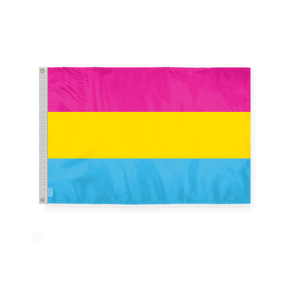 AGAS Pansexual Pan Pride Flag 3x5 Ft - Double Sided Polyester - Plated Grommets - Pansexual Body Flag 3 x 5 Ft Pansexual Banner