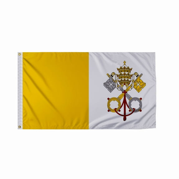 AGAS Papal Vatican City Boat Flag 12x18 Inch- 200D Nylon w/ Canvas Header & 2 Brass Grommets