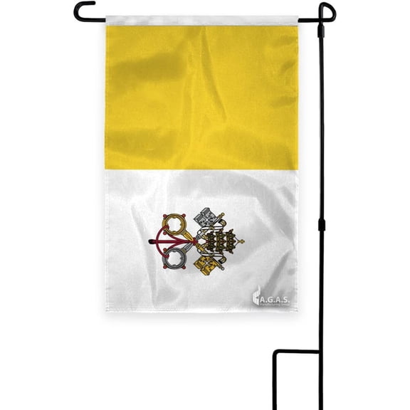 AGAS Papal Vatican City Garden Flag 18x12 Inch– Single Sided 200D Nylon, Heavy Duty Outdoor Flag