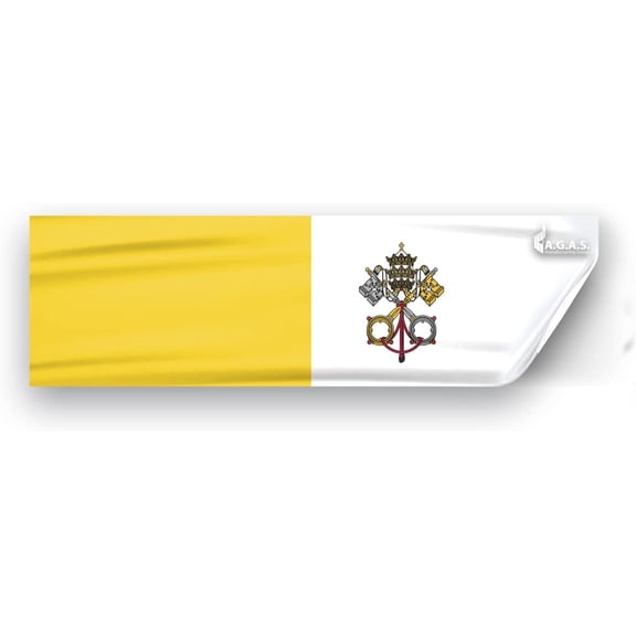 AGAS Papal Vatican City Window Decal 3x10 Inch– Vinyl Static Cling, Removable, No Residue