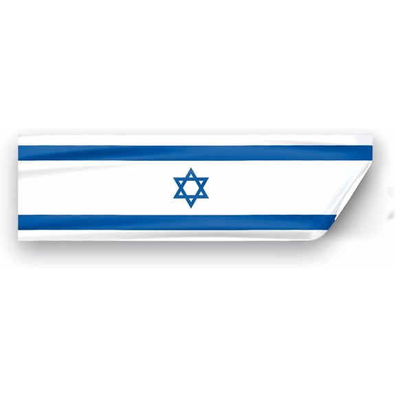 AGAS Printed Israel Vinyl Static Cling 3x10 Inch - Window Decal, Residue-Free Removable Sticker