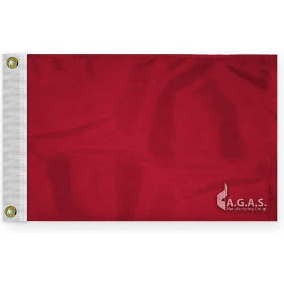 AGAS Protest Flag - 24 x 36 Inch - Printed 200 Nylon - Stitched Edges - Brass Grommets Canvas Heading - Solid Red Nautical Flag.
