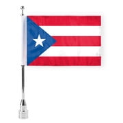 AGAS Puerto Rico State Motorcycle Flag 6x9 inch - Double-Layered Printed 3-Ply Durable Knitted Polyester - 0.75 inch Sleeve - Fits on 3/8" Mount Pole (Not Included)
