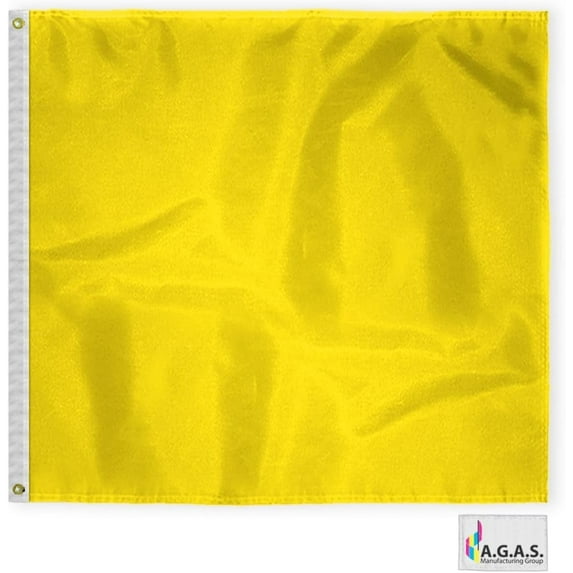 AGAS Quebec Code Q Marine Signal Flag - Printed 200D Nylon - Canvas Header - Brass Grommets - Colorfast & Stitched Edges - Nautical Boat Flag - Naval Code Signal Flag.