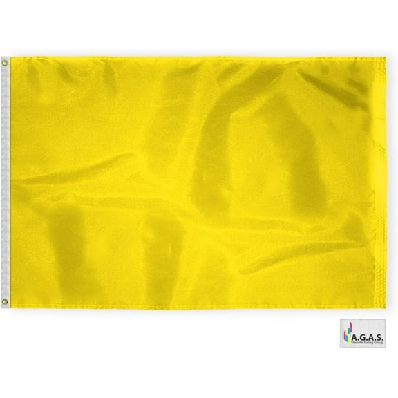 AGAS Quebec Code Q Marine Signal Flag - Printed 200D Nylon - Canvas Header - Brass Grommets - Colorfast & Stitched Edges - Nautical Boat Flag - Naval Code Signal Flag.