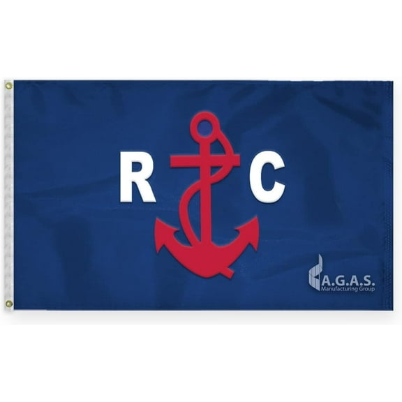 AGAS Race Committee Yacht Flag - 3 x 5 Ft - Printed 200D Nylon - Stitched Edges - Brass Grommets Canvas Heading - Race Committee Boat Flag.