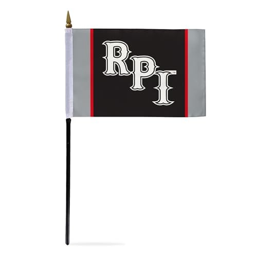 AGAS Rensselaer Polytechnic Institute Stick Flag 4 x 6 inch Official NCAA RPI Flag 11" Pole