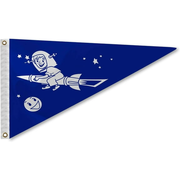 AGAS Rocket Boy Bow Pennant - 10 x 15 inch - Printed 200D Nylon - Solid Brass Eyelets Canvas Heading - Vivid Colors Fade Proof - Bow Flags.