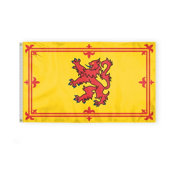 AGAS Scotland Rampant Lion Flag 3x5 ft Polyester Fabric Double Stitched Polyester Fabric Header Metal Grommets Fade Resistant & Vivid Colors Indoor Royal Banner of Scotland Flag
