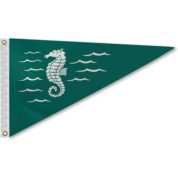 AGAS Seahorse Bow Pennant - 10 x 15 inch - Printed 200D Nylon - Solid Brass Eyelets Canvas Heading - Vivid Colors Fade Proof - Bow Flags.
