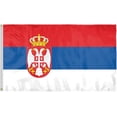 thumbnail image 1 of AGAS Serbia with Official Seal Flag 3x5 ft Polyester Fabric Double Stitched Polyester Fabric Header Metal Grommets Fade Resistant & Vivid Colors Indoor Serbia Flag, 1 of 1