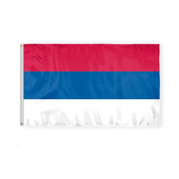 AGAS Serbia Serbian Flag 3x5 ft 200D Nylon Fabric Double Stitched Canvas Header Brass Grommets Fade Resistant & Vivid Colors - Republic of Serbia Flag