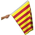 thumbnail image 1 of AGAS Slippery Surface Oil Racing Stick Flag 24x30 inch - Mounted on 30 inch Natural Wood Pole - Heavy Duty 200D Nylon - Red and Yellow Stripes Large Racing Flag - Sports Professional Racing Flags., 1 of 1