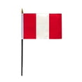 thumbnail image 1 of AGAS Small 4" x 6" 4x6 inch Peru Hand Flag Polyester material Stitched Edges 11" Plastic Stick Peruvian Hand Held Mini Small Stick Flags, 1 of 1