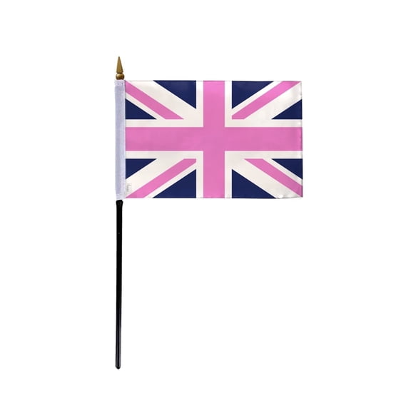 AGAS Small England Blue Flag 4x6 inch Flag on a 11 inch Plastic Stick - Sewn Edges Fade Resistant Polyester - England Blue Pride Handheld Flag