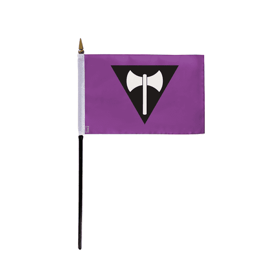AGAS Small Lesbian Pride Flag 4x6 inch Flag on a 11 inch Plastic Stick - Sewn Edges Fade Resistant Polyester - Les Pride Handheld Flag