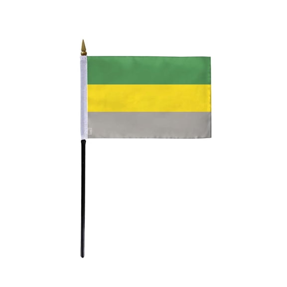 AGAS Small Lithromantic Pride Flag 4x6 inch Flag on a 11 inch Plastic Stick - Sewn Edges Fade Resistant Polyester - Lithromantic Handheld Flag