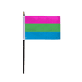 thumbnail image 1 of AGAS Small Polysexual Pride Flag 4x6 inch Flag on a 11 inch Plastic Stick - Sewn Edges Fade Resistant Polyester - Polysexuality Handheld Flag, 1 of 1