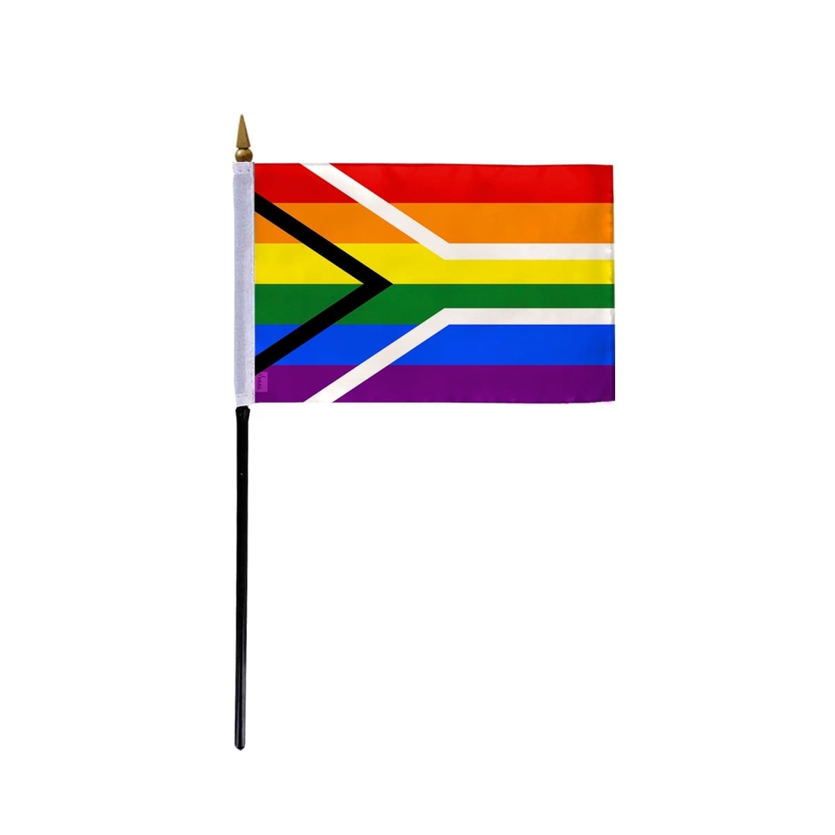 AGAS Small South Africa Rainbow Gay Pride Flag 4x6 inch Flag on a 11 ...