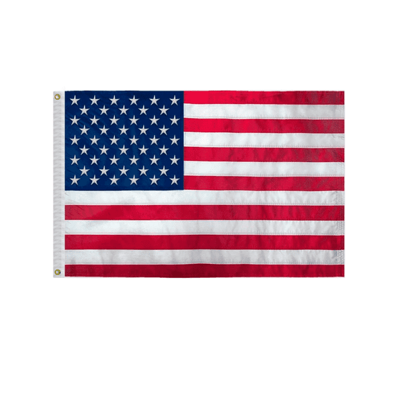 AGAS Small USA American Embroidered Flag: 12x18 inch: Extra Tough 400D Nylon: Dense Embroidered Stars Sewn Stripes: Brass Grommets Canvas Header- Small United States Flag