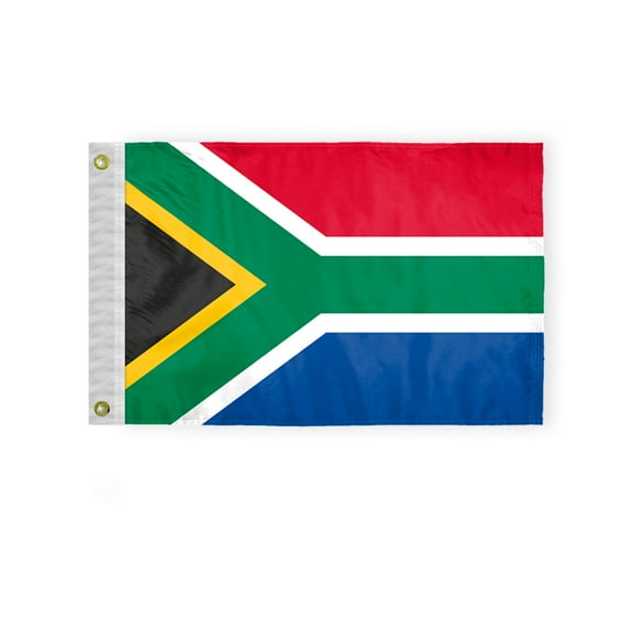 AGAS South Africa Courtesy Flag 12x18 inch Mini South African Flag Outdoor 200D Nylon Double Stitched Hem Never Rust Brass Grommets Canvas Header South African Nautical Boat Flag