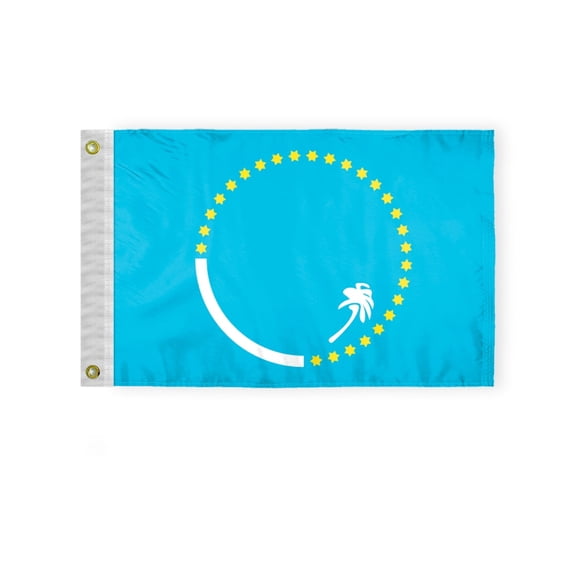 AGAS South Pacific Commission Courtesy Flag 12x18 inch Outdoor 200D Nylon Double Stitched Hem Never Rust Brass Grommets Canvas Header Pacific Community Nautical Boat Flag