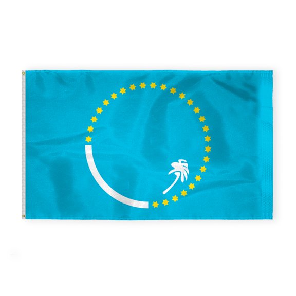 AGAS South Pacific Commission Flag 6x10 ft 200D Nylon 6 Needle Lock Stitched Fly Hem Never Rust Brass Grommets Canvas Header Large Size Pacific Community Flag