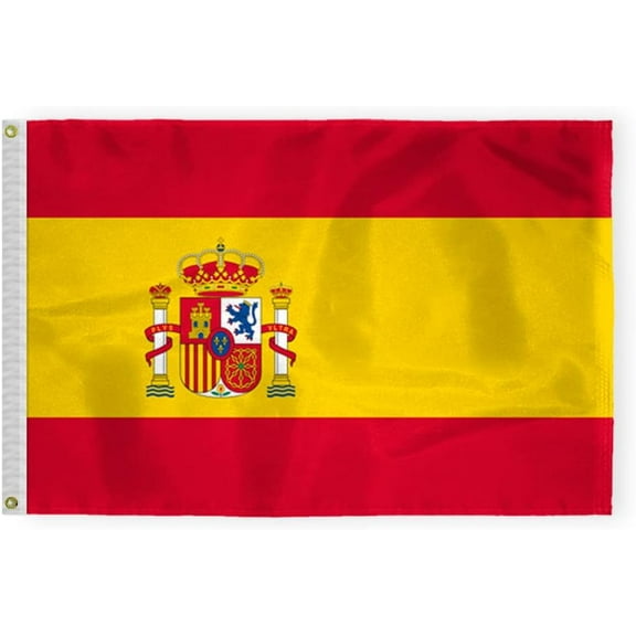 AGAS Spain Flag 2x3 ft Outdoor 200D Nylon Double Stitched Hem Never Rust Brass Grommets Canvas Header Spanish Flag