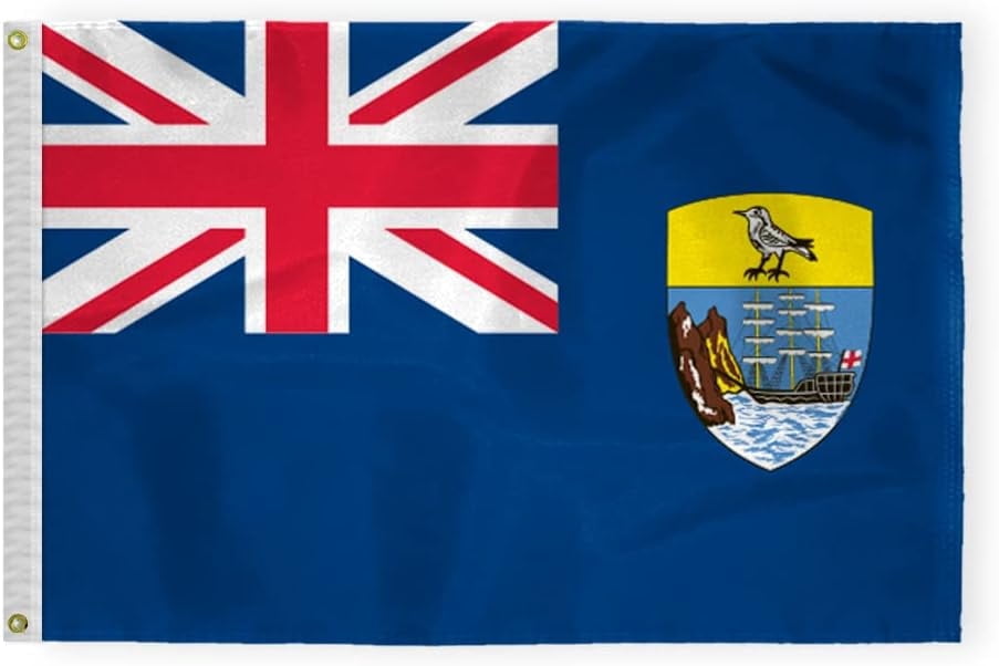 AGAS St Helena Flag 2x3 ft Outdoor 200D Nylon Double Stitched Hem Never Rust Brass Grommets Canvas Header St Helena Islands Flag