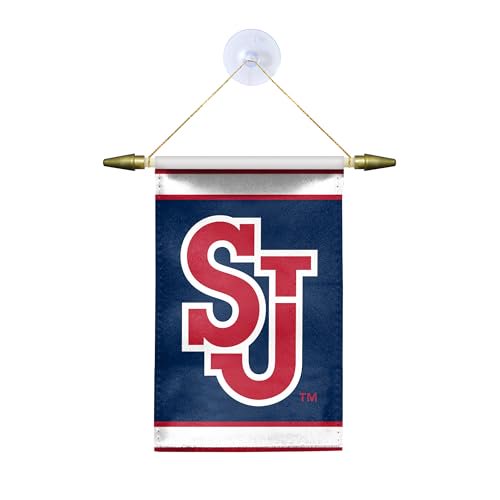 AGAS St. John’s University Mini Banner 4 x 6 inch SJ Logo Design NCAA Red Storm Décor