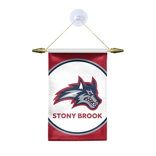 AGAS Stony Brook University Mini Banner 4 x 6 inch NCAA SBU Seawolves Mini Banner Satin Decor