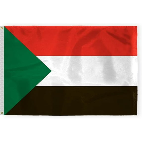 AGAS Sudan Flag 4x6 ft 200D Nylon 4 Needle Lock Stitched Fly Hem Never Rust Brass Grommets Canvas Header Sudanese Flag